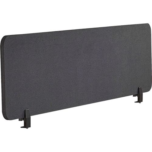 BELIANI Schreibtisch Trennwand Dunkelgrau Stoff PET Kunststoff 130 x 40 cm zum Aufstellen Klemmen Schallschutz Sichtschutz Pinnwand Büro Home Office