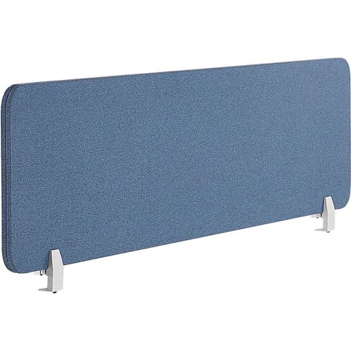 BELIANI Schreibtisch Trennwand Blau Stoff PET Kunststoff 160 x 40 cm zum Aufstellen Klemmen Schallschutz Sichtschutz Pinnwand Büro Home Office