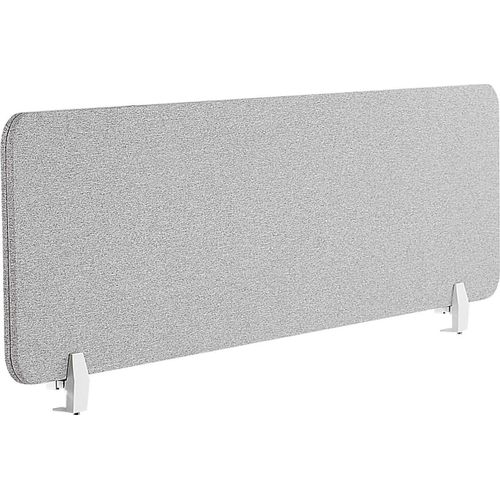 BELIANI Schreibtisch Trennwand Hellgrau Stoff PET Kunststoff 160 x 40 cm zum Aufstellen Klemmen Schallschutz Sichtschutz Pinnwand Büro Home Office