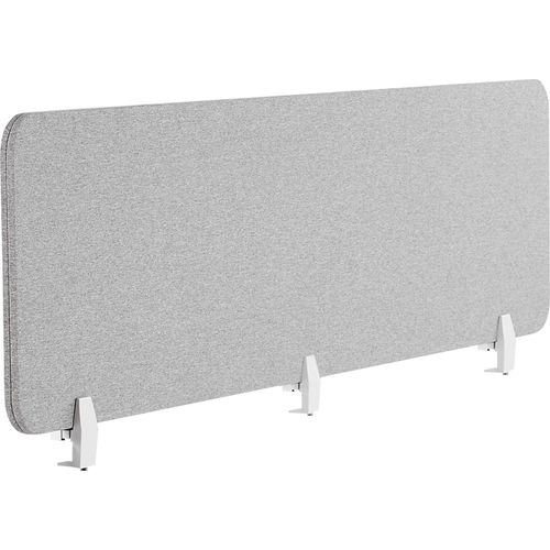 BELIANI Schreibtisch Trennwand Hellgrau Stoff PET Kunststoff 180 x 40 cm zum Aufstellen Klemmen Schallschutz Sichtschutz Pinnwand Büro Home Office