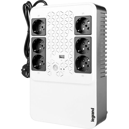 Legrand Unterbrechungsfreie Stromversorgung USV-Anlage, Keor Multiplug mit 800VA/480W 6xSteckdosen & USB, Inverter AVR 310082