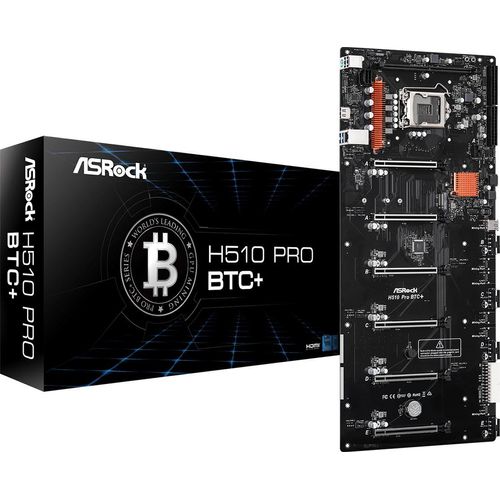 ASRock H510 Pro BTC+ - Motherboard - LGA1200-Sockel - H510 Chipsatz - USB 3.2 Gen 1 - Gigabit LAN - Onboard-Grafik (CPU erforderlich)
