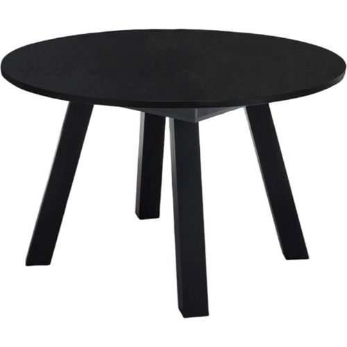 Esstisch Rund ausziehbar Edda 3 130 x 130 x 78 Küchentisch Schwarzstahl 13537-130