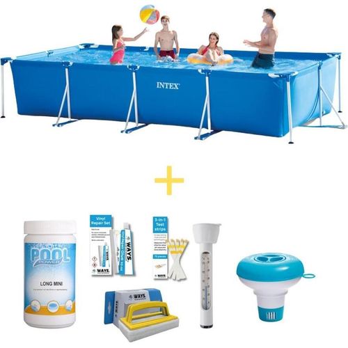 Intex Frame Pool - 450 x 220 x 84 cm - Inklusive WAYS Wartungspaket