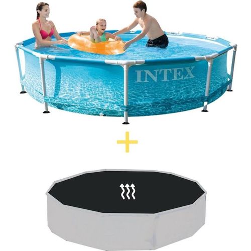 Intex Metal Frame Pool - Strandseite - 305 x 76 cm - Inklusive Solarsegel