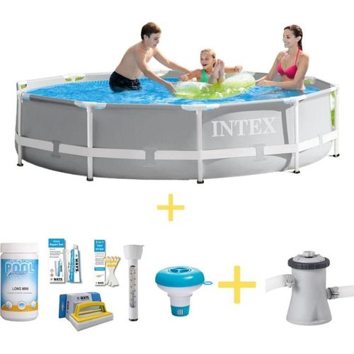 Intex Prism Frame Pool - 305 x 76 cm - Inklusive WAYS Wartungspaket & Filterpumpe
