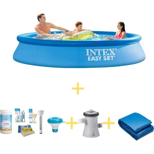 Intex Easy Set Pool - 305 x 61 cm - Inklusive WAYS Wartungspaket, Filterpumpe & Bodenplane