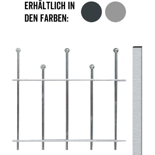 Albers Zaun-Anbauset für Zaunsystem Madrid, Höhe 49,5 cm, Länge 2 m, feuerverzinkt, zum Aufschrauben