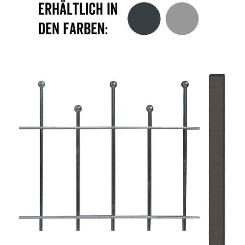 Albers Zaun-Anbauset für Zaunsystem Madrid, Höhe 49,5 cm, Länge 2 m, anthrazit-metallic, zum Einbetonieren