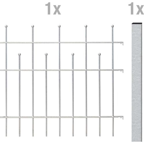Albers Zaun-Anbauset für Zaunsystem Madrid, Höhe 73,5 cm, Länge 2 m, feuerverzinkt, zum Einbetonieren