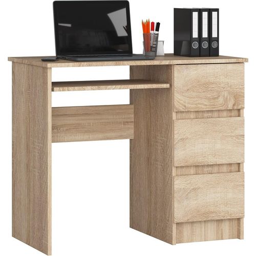 Schreibtisch AKORD A6 rechts Sonoma-Eiche und 1 Ablagen B90 x H77 x T50 cm