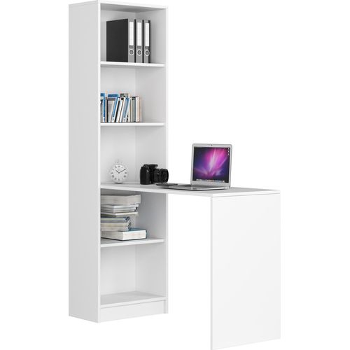 PC-Schreibtisch AKORD SMART Weiß Schreibtischbibliothek B125 x H180 x T50 cm