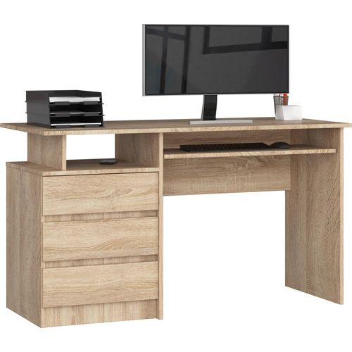 Schreibtisch AKORD CLP Sonoma-Eiche und 2 Ablagen B135 x H77 x T60 cm