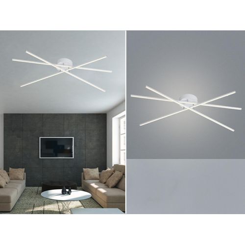 LED Deckenleuchte TIRIAC 3 flammig Metall Weiß 100x12cm