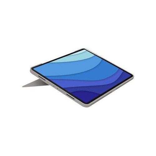 Logitech Combo Touch - Tastatur und Foliohülle - mit Trackpad - hintergrundbeleuchtet - Apple Smart connector - QWERTY - US International - Sand - für Apple 12.9-inch iPad Pro (5. Generation)