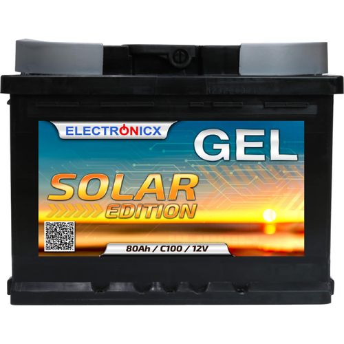 Solarbatterie 12V 80AH Electronicx Solar Edition GEL Batterie Solar Akku Versorgungsbatterie stromspeicher photovoltaik Camping Solaranlage Gartenhaus…