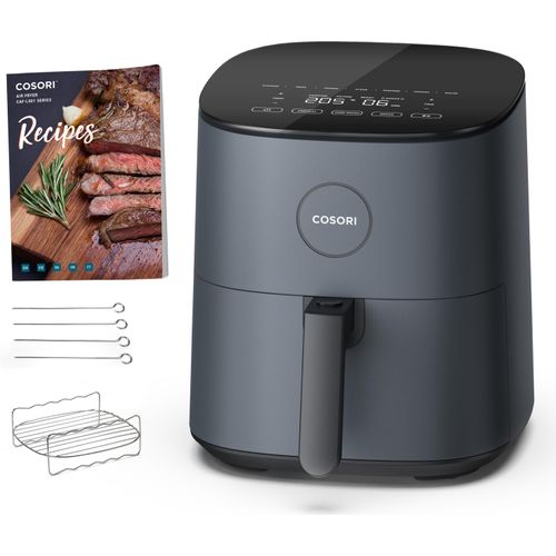 Cosori Heißluftfritteuse 4,7L, inkl. Rezeptbuch, 5 Spießen und Spießgestell
