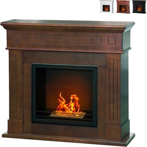 Bioethanol-Kamin Cambridge Boden-Biokamin aus braunem Holz 110x37x102h