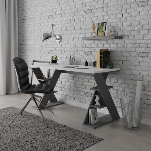 PAPILLON ARBEITSTISCH - WEIß - ANTHRAZIT