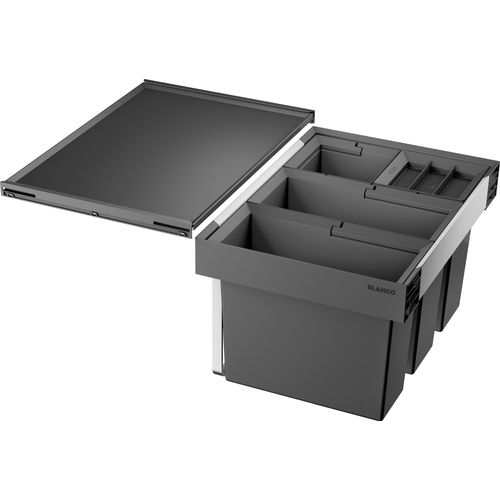 BLANCO FLEXON II 60/4 Mülltrennsystem Frontauszug / Kunststoff / Anthrazit / 2x15 & 2x6 Liter