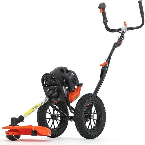 FUXTEC Benzin Motorsense mit Rädern FX-FSR152 - 52ccm | 3PS Freischneider | 13,5kg | Easy Start | 320 mm | 2-Takt Rasentrimmer | 2,2kW