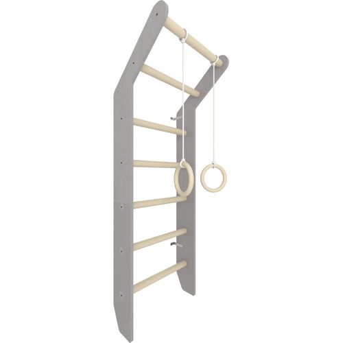 Sprossenwand Toddler Grau | Kinderzimmer Holz Kinder Klettergerüste Spielplatz indoor Turnringe Kletterwand