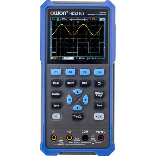 OWON HDS2102 Oszilloskop-Multimeter 100MHz 500MSa/s Zweikanal-Oszilloskop True RMS 20000 Zählungen Multitester