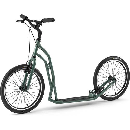 Yedoo S2020 Roller Scooter Tretroller - für Erwachsene und Teenager, bis 150 kg, mit Luftreifen 20/20 und verstellbarem Lenker Grün