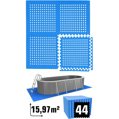 16 m² Poolunterlage - 44 EVA Matten 62x62 - Unterlegmatten Set - Pool Unterlage