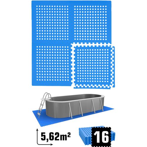 5,6 m² Poolunterlage - 16 EVA Matten 62x62 - Unterlegmatten Set - Pool Unterlage