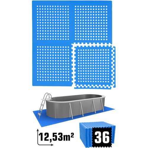 12,5 m² Poolunterlage - 36 EVA Matten 62x62 - Unterlegmatten Set Pool Unterlage