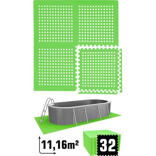 11,2 m² Poolunterlage - 32 EVA Matten 62x62 - Unterlegmatten Set Pool Unterlage