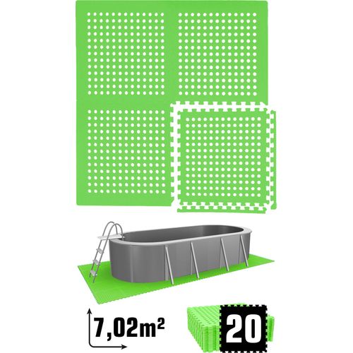 7 m² Poolunterlage - 20 EVA Matten 62x62 - Unterlegmatten Set - Pool Unterlage