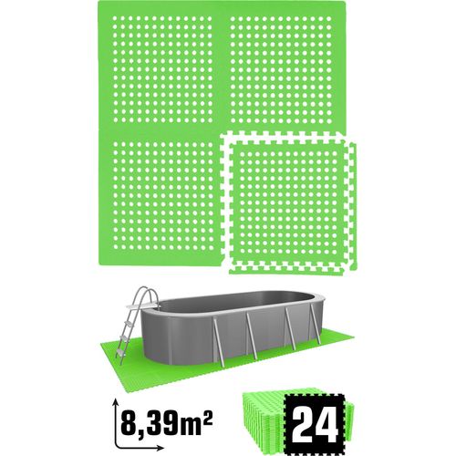 8,4 m² Poolunterlage - 24 EVA Matten 62x62 - Unterlegmatten Set - Pool Unterlage