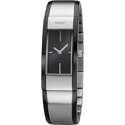 Regent Metallband Damen Uhr GM-2101 Armbanduhr Quarz schwarz silber Metallarmband D2URGM2101