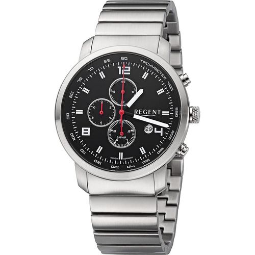 Regent Metallband Herren Uhr GM-2110 Armbanduhr Quarz silber Metallarmband D2URGM2110