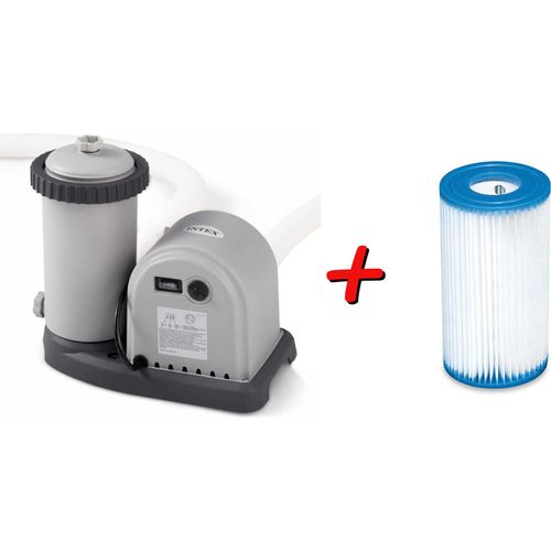 INTEX 28636GS Filterpumpe Poolpumpe 5678 L/h Schwimmbadpumpe Schwimmbecken + 1 extra Filterkartusche