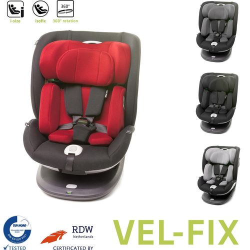 4BABY Kindersitz ISOFIX Vel-Fix 0-36 kg, BSC, 360 drehbar, I-SIZE, Rot