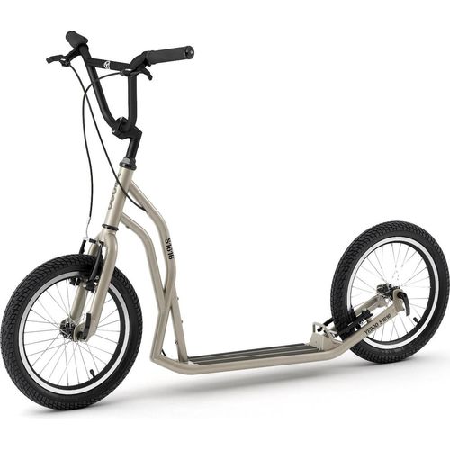 Yedoo S1616 Roller Scooter Tretroller - für Erwachsene und Teenager, bis 150 kg, mit Luftreifen 16/16 und verstellbarem Lenker Silbergold