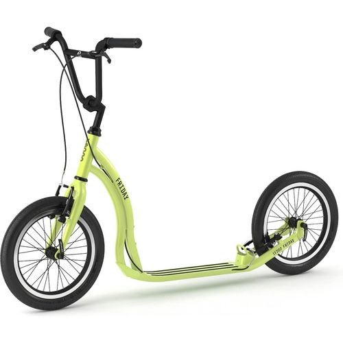Yedoo Friday Alloy Roller Scooter Tretroller - für Erwachsene und Teenager, bis 150 kg, mit Luftreifen 16/16 und verstellbarem Lenker Grün
