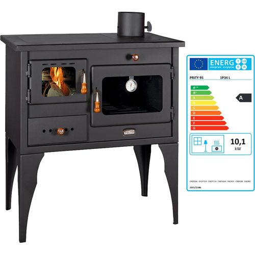 Holzofen mit Backofen, Festbrennstoffkamin, 10,1 kW