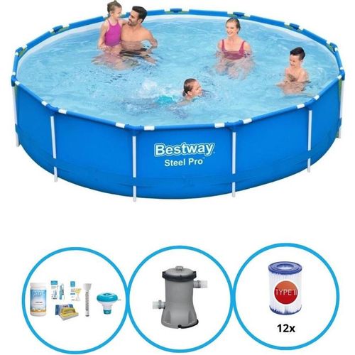 Bestway Pool Steel Pro - Pool Bundel - 396x84 cm