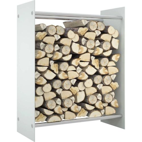 Brennholzregal Weiß 80x35x100 cm Hartglas