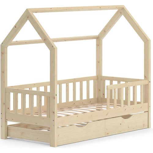 Vitalispa Hausbett Wiki, 80x160 cm mit Gästebett, Naturholz
