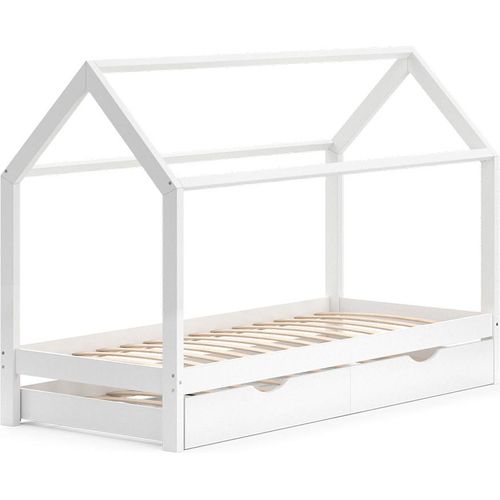 Vitalispa Hausbett Wiki, 90x200 cm mit Gästebett, Weiß