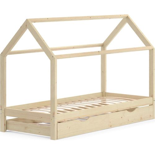 Vitalispa Hausbett Wiki, 90x200 cm mit Gästebett, Naturholz