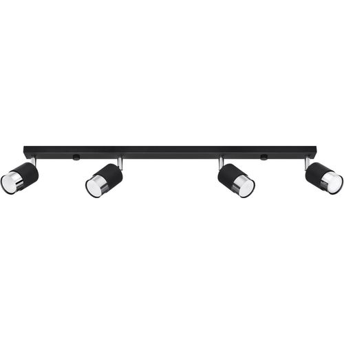 Deckenleuchte NERO 4 schwarz/chrom 4xGU10 40W Stahl 18x5x81cm Sollux Lighting