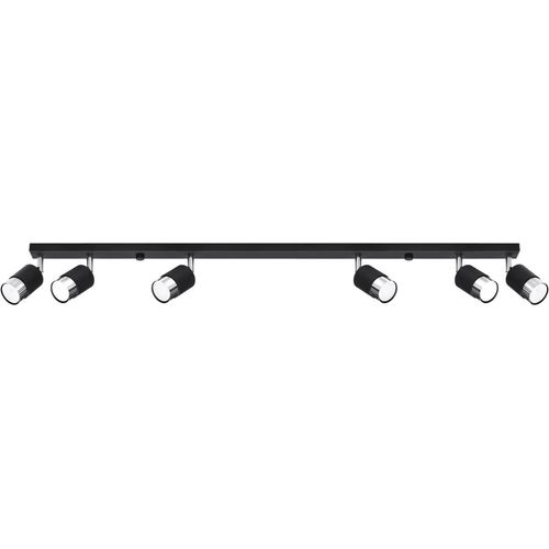 Deckenleuchte NERO 6 schwarz/chrom 6xGU10 40W Stahl 18x5x117cm Sollux Lighting