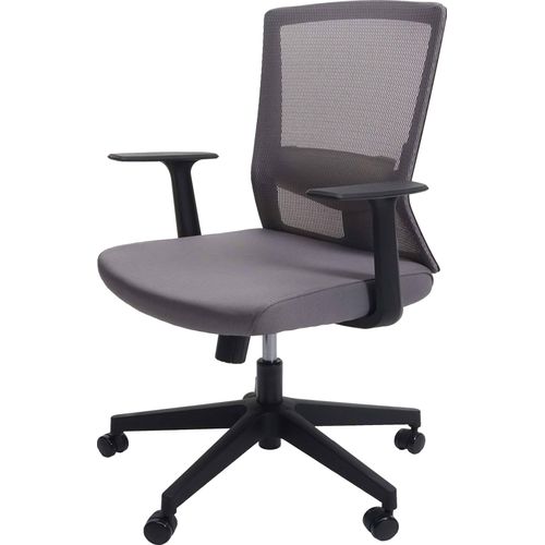 Bürostuhl MCW-J90, Schreibtischstuhl, ergonomische S-förmige Rückenlehne, verstellbare Taillenstütze grau