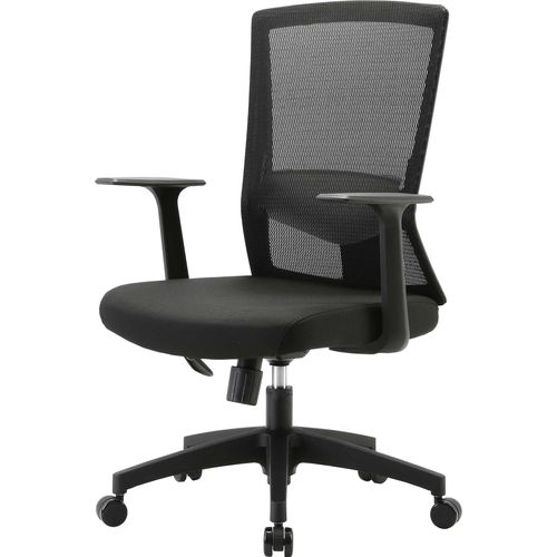 Bürostuhl MCW-J90, Schreibtischstuhl, ergonomische S-förmige Rückenlehne, verstellbare Taillenstütze schwarz